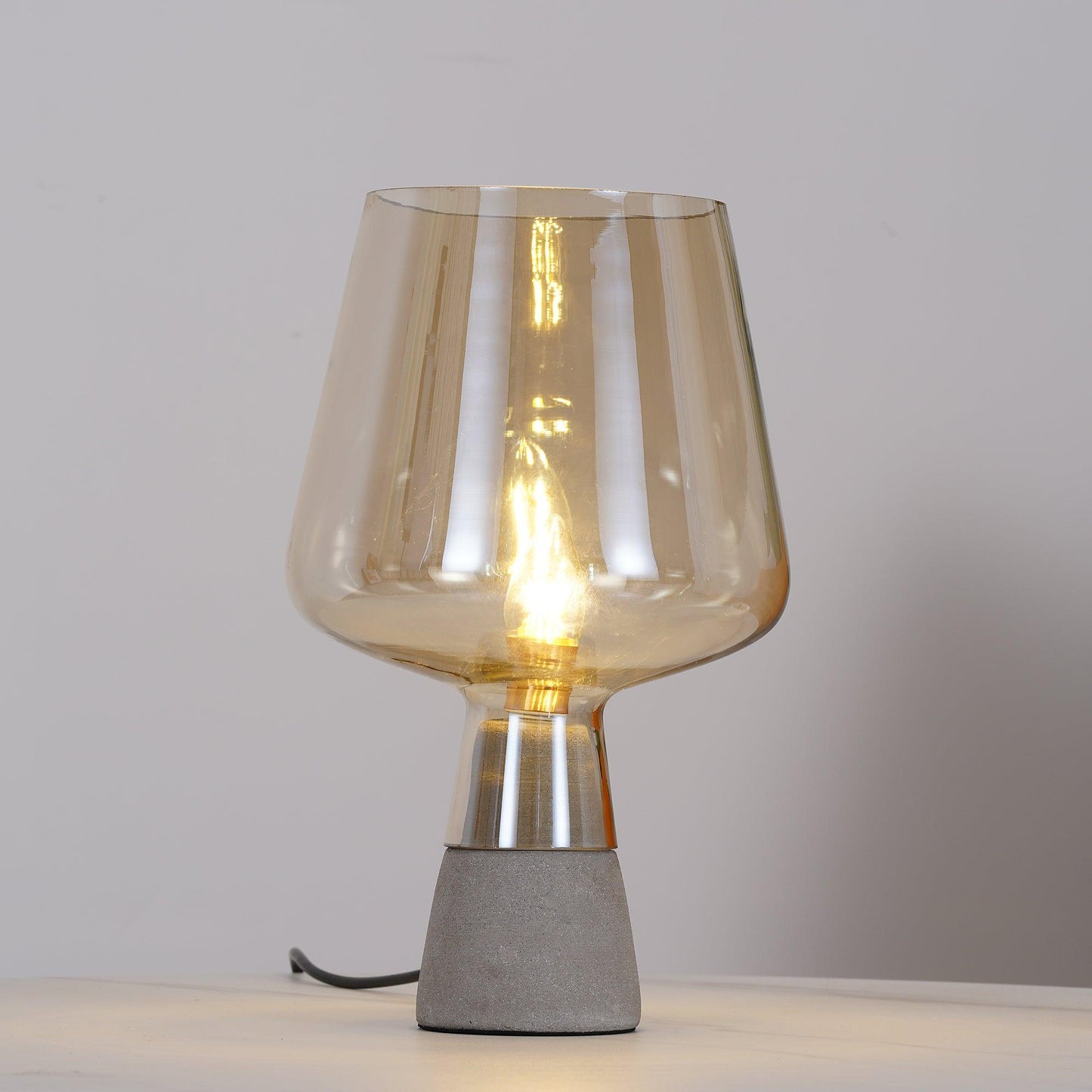 Leimu Table Lamp | Concrete & Mouthblown Glass | Grey