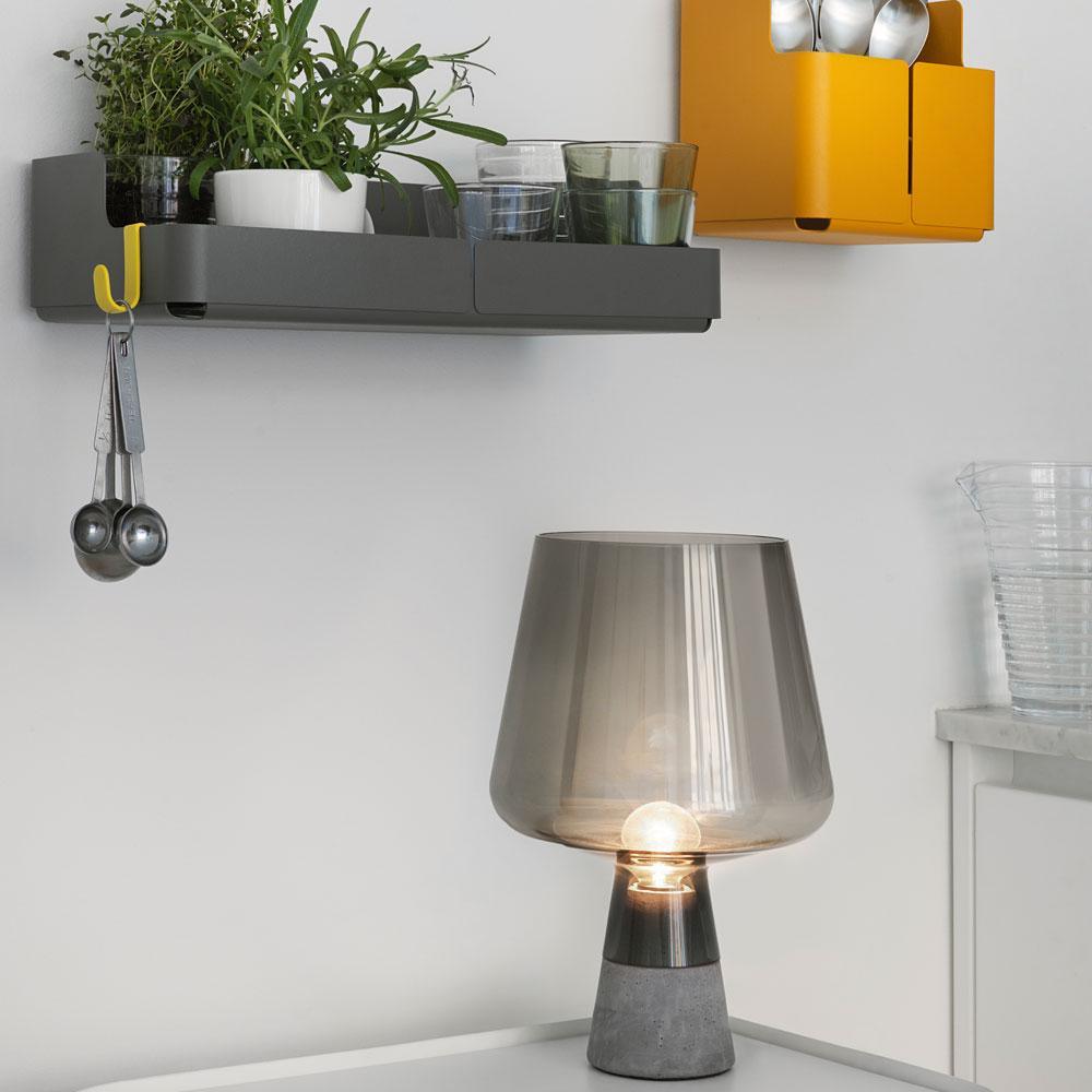Leimu Table Lamp | Concrete & Mouthblown Glass | Grey
