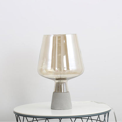 Leimu Table Lamp | Concrete & Mouthblown Glass | Grey