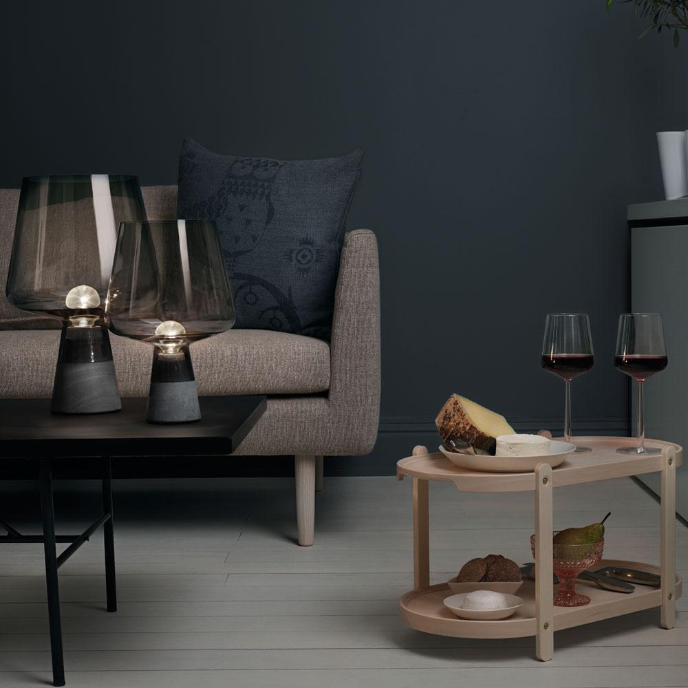 Leimu Table Lamp | Concrete & Mouthblown Glass | Grey