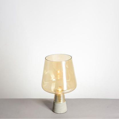 Leimu Table Lamp | Concrete & Mouthblown Glass | Grey
