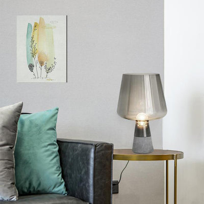 Leimu Table Lamp | Concrete & Mouthblown Glass | Grey