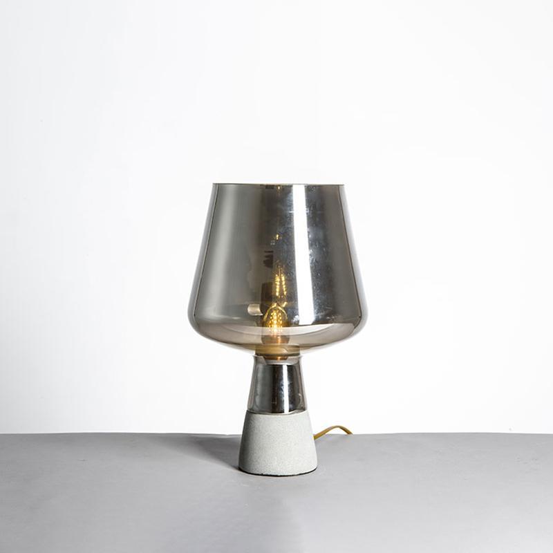 Leimu Table Lamp | Concrete & Mouthblown Glass | Grey
