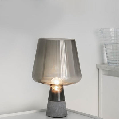 Leimu Table Lamp | Concrete & Mouthblown Glass | Grey