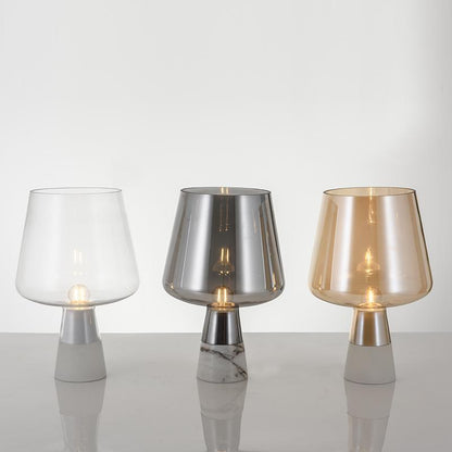 Leimu Table Lamp | Concrete & Mouthblown Glass | Grey