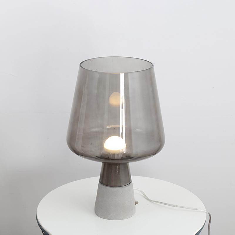 Leimu Table Lamp | Concrete & Mouthblown Glass | Grey
