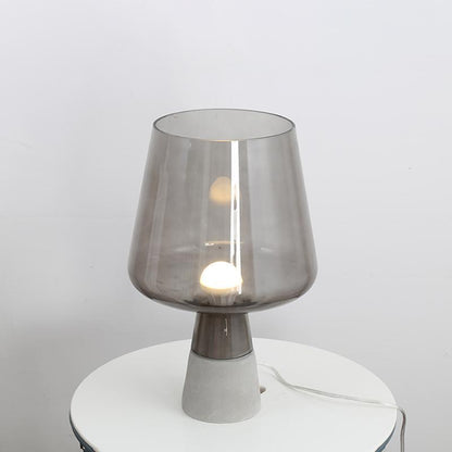 Leimu Table Lamp | Concrete & Mouthblown Glass | Grey