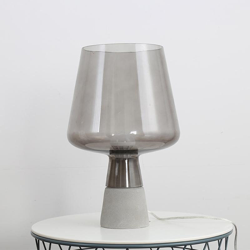 Leimu Table Lamp | Concrete & Mouthblown Glass | Grey