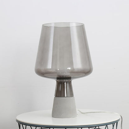 Leimu Table Lamp | Concrete & Mouthblown Glass | Grey