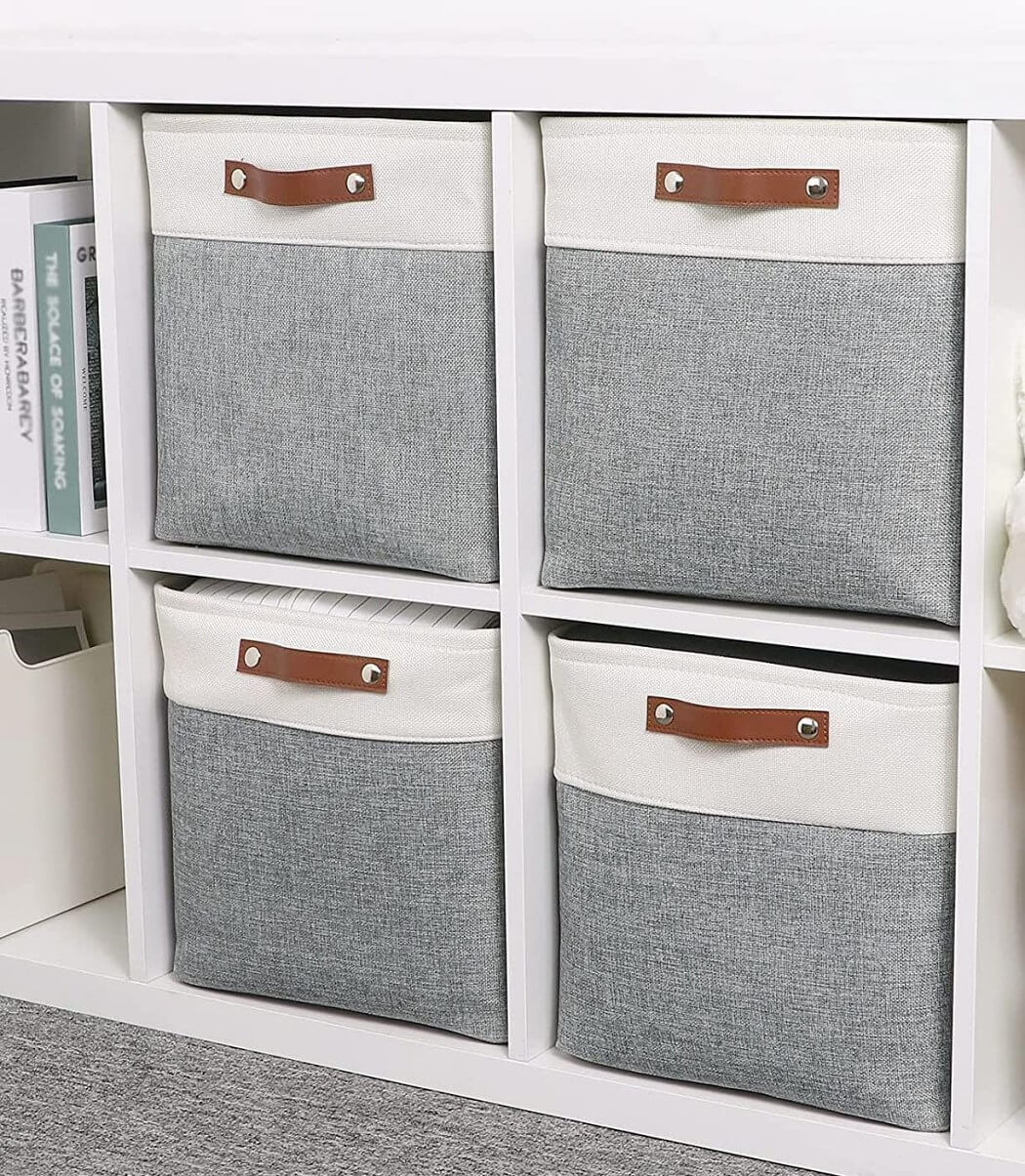 Fabric Storage Cubes | Foldable with Cotton Rope Handles | 25cm x 25cm