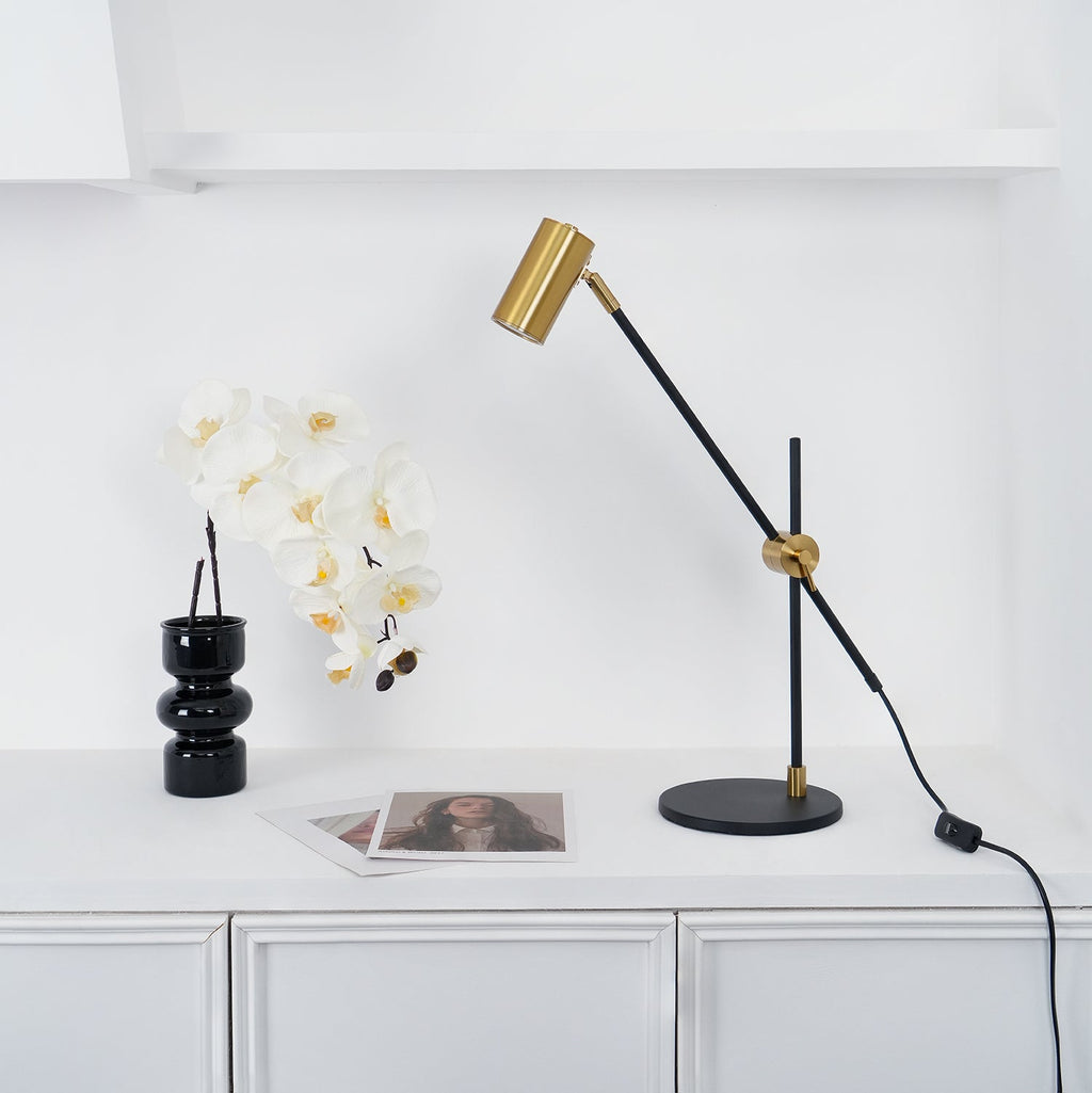 Lektor Table Lamp | Metal | Gold & Black | 60cm Diameter