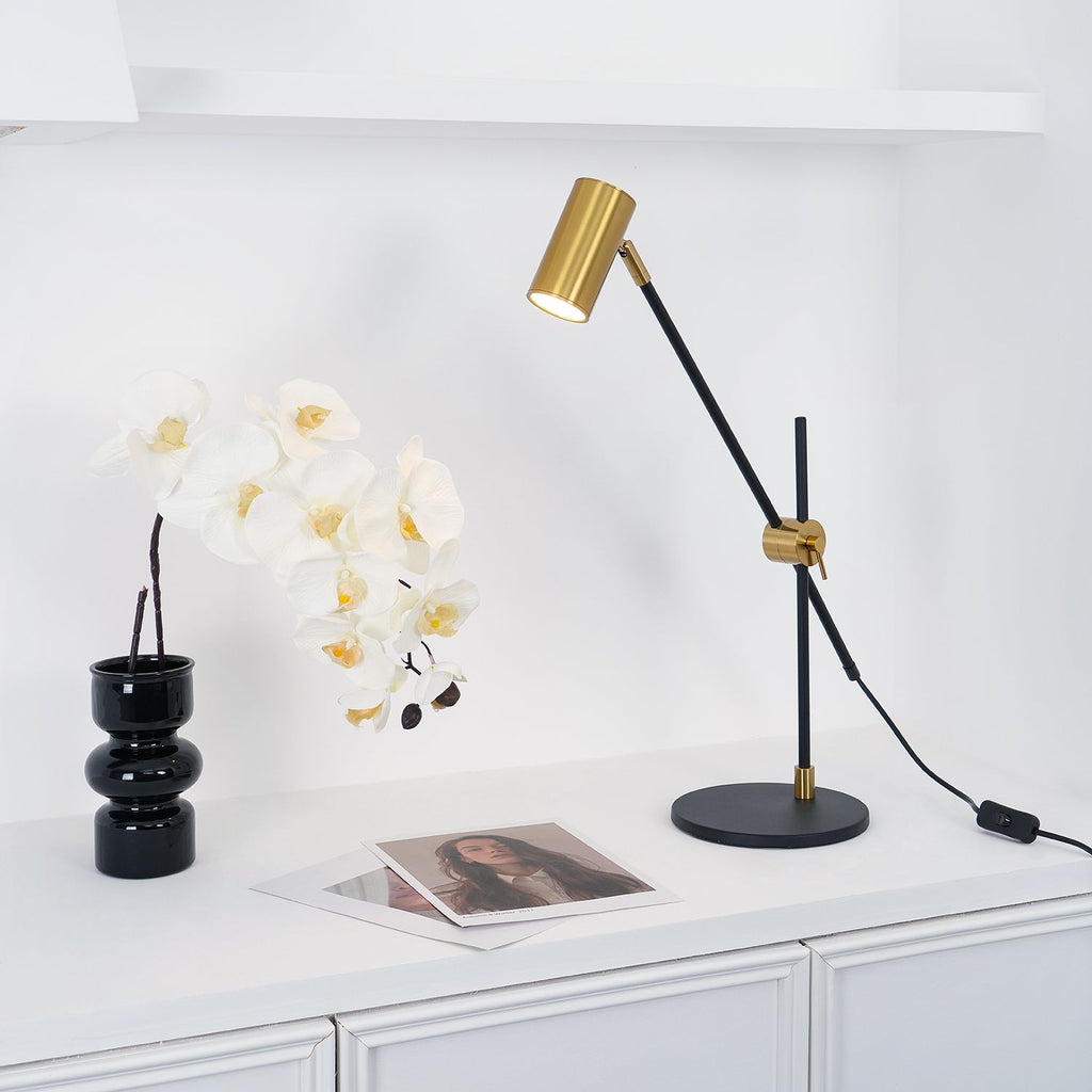 Lektor Table Lamp | Metal | Gold & Black | 60cm Diameter