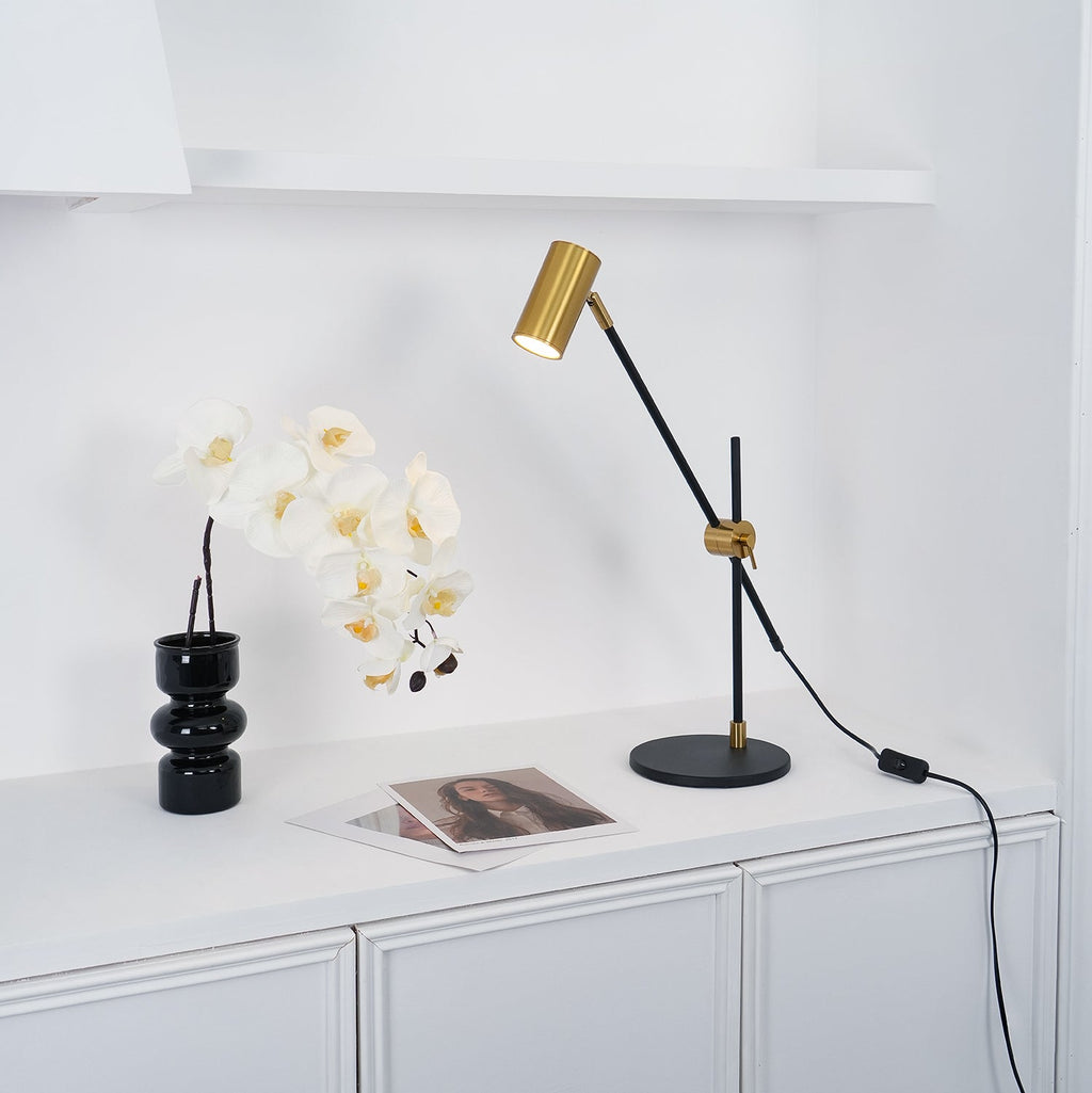 Lektor Table Lamp | Metal | Gold & Black | 60cm Diameter
