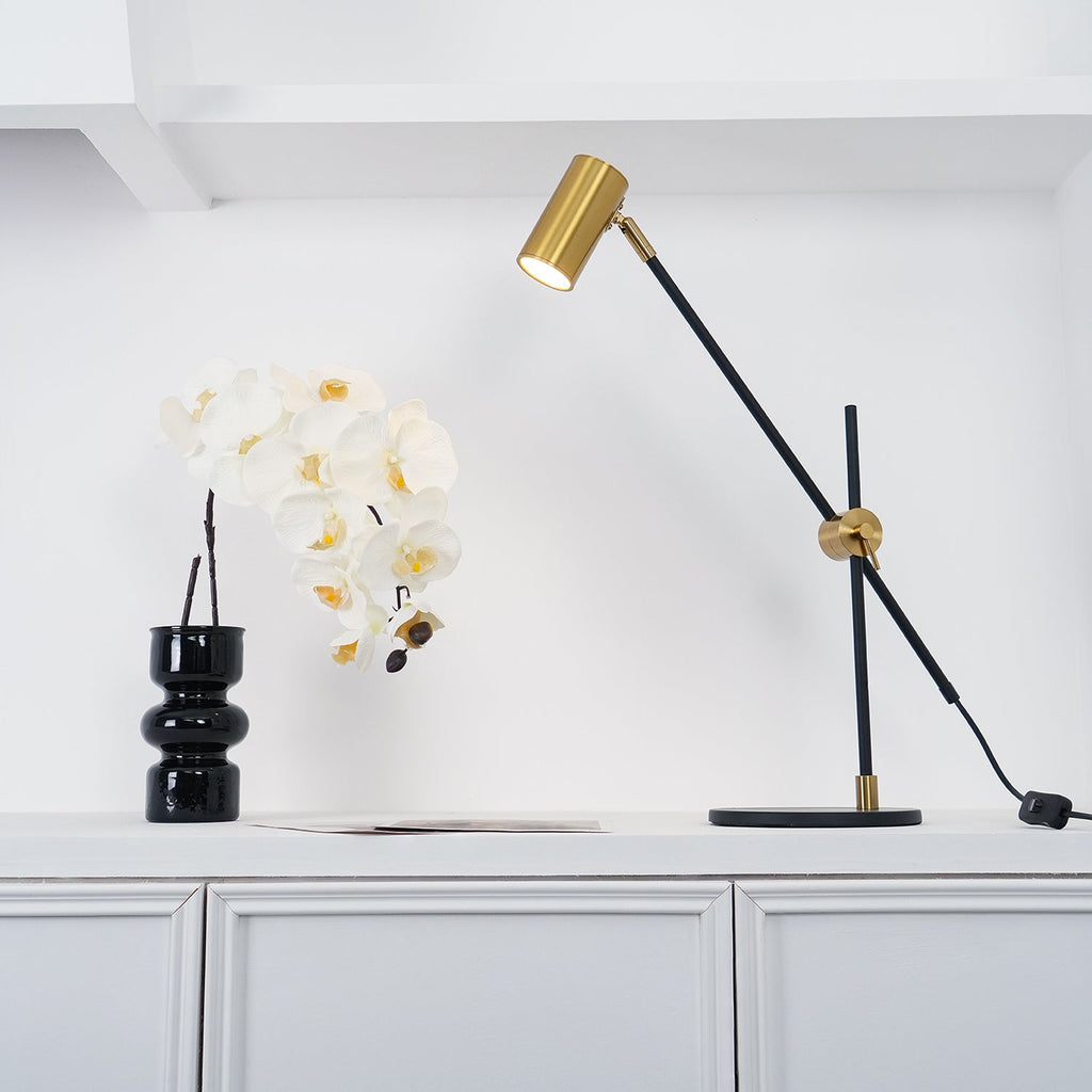 Lektor Table Lamp | Metal | Gold & Black | 60cm Diameter