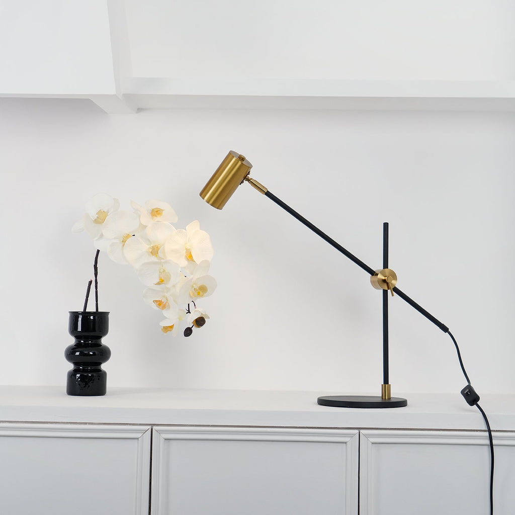 Lektor Table Lamp | Metal | Gold & Black | 60cm Diameter