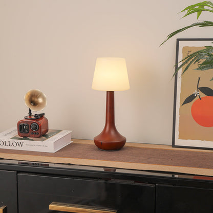Lena Table Lamp | Wooden Base | Walnut Color