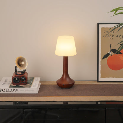 Lena Table Lamp | Wooden Base | Walnut Color
