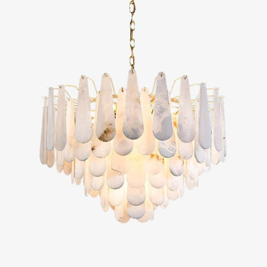 Leon Chandelier | Wrought Iron & Glass | Gold Finish