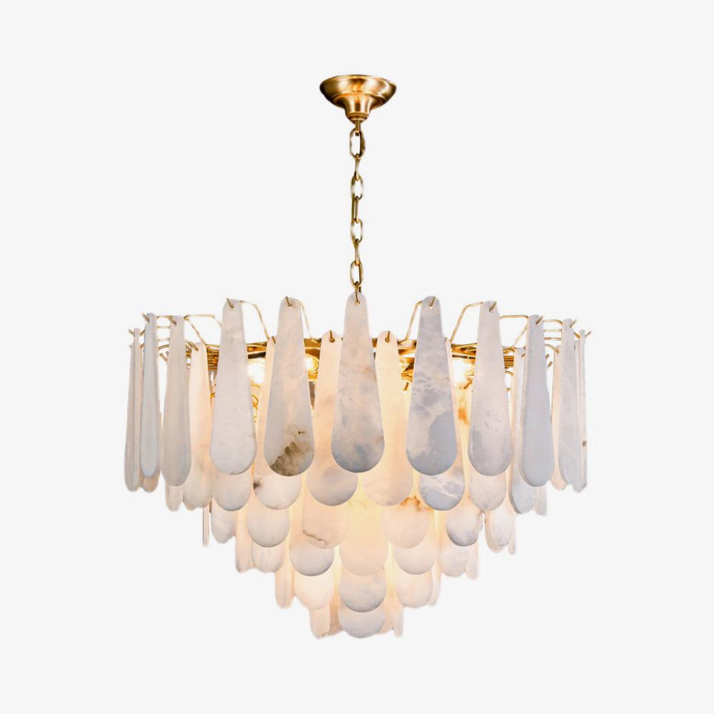 Leon Chandelier | Wrought Iron & Glass | Gold Finish