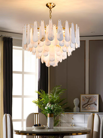 Leon Chandelier | Wrought Iron & Glass | Gold Finish
