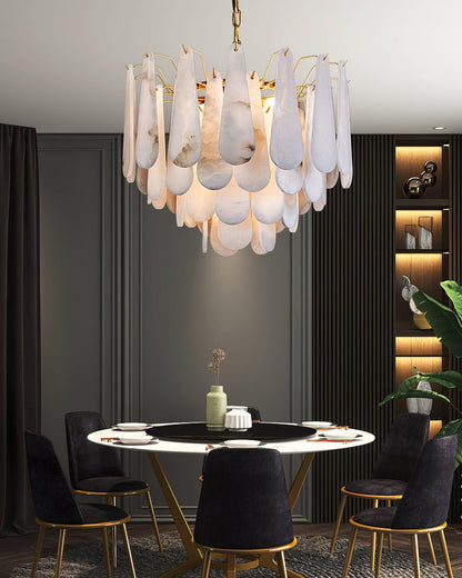 Leon Chandelier | Wrought Iron & Glass | Gold Finish