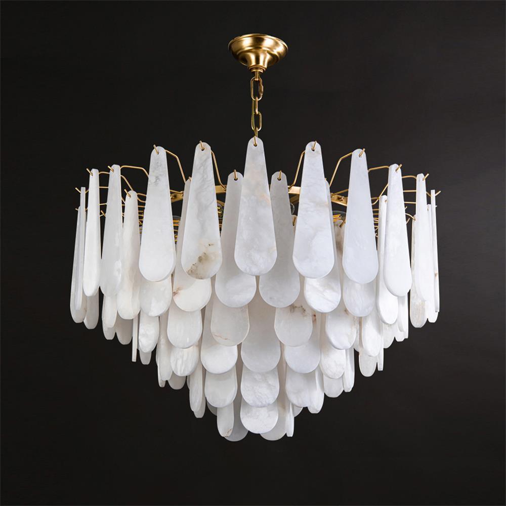 Leon Chandelier | Wrought Iron & Glass | Gold Finish