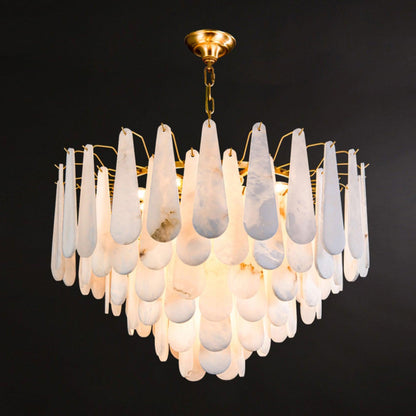 Leon Chandelier | Wrought Iron & Glass | Gold Finish