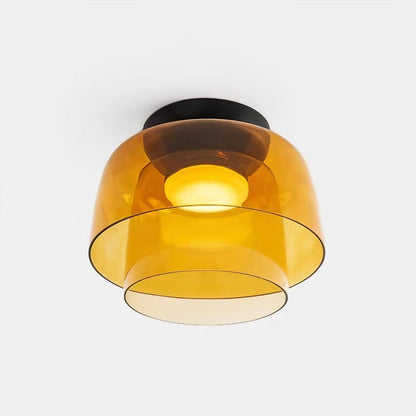 Levels Ceiling Light | Glass & Metal | Black, Smoke Grey, Green, Orange