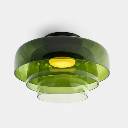 Levels Ceiling Light | Glass & Metal | Black, Smoke Grey, Green, Orange