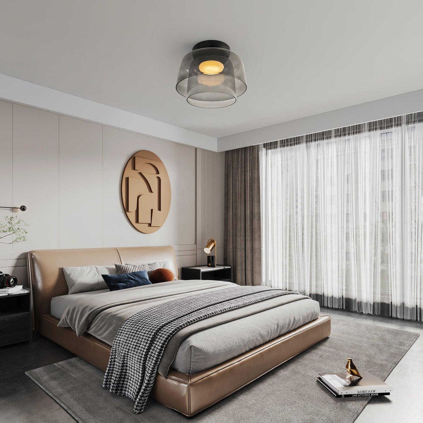 Levels Ceiling Light | Glass & Metal | Black, Smoke Grey, Green, Orange