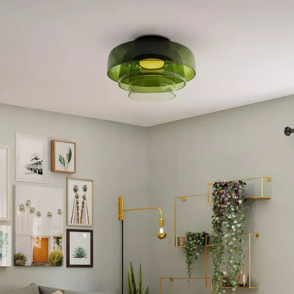 Levels Ceiling Light | Glass & Metal | Black, Smoke Grey, Green, Orange