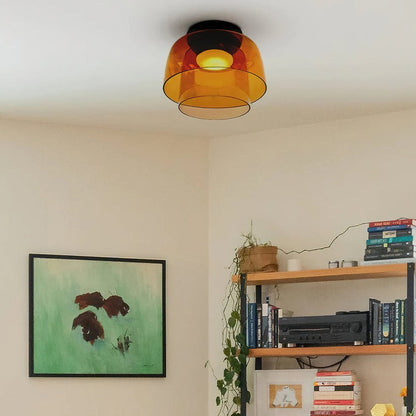 Levels Ceiling Light | Glass & Metal | Black, Smoke Grey, Green, Orange