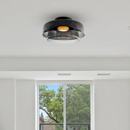 Levels Ceiling Light | Glass & Metal | Black, Smoke Grey, Green, Orange