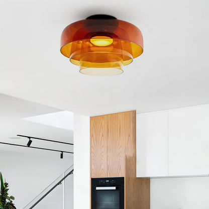 Levels Ceiling Light | Glass & Metal | Black, Smoke Grey, Green, Orange