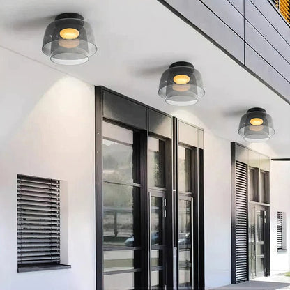 Levels Ceiling Light | Glass & Metal | Black, Smoke Grey, Green, Orange