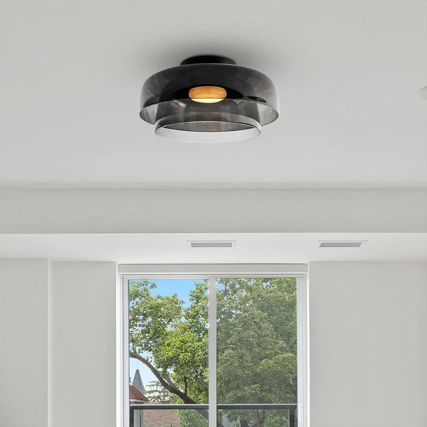 Levels Ceiling Light | Glass & Metal | Black, Smoke Grey, Green, Orange