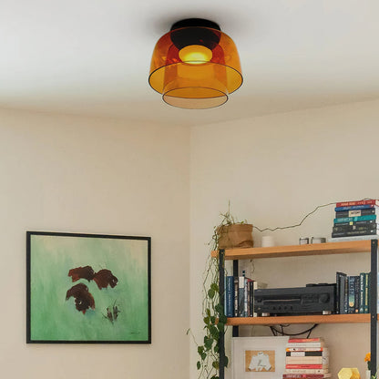 Levels Ceiling Light | Glass & Metal | Black, Smoke Grey, Green, Orange