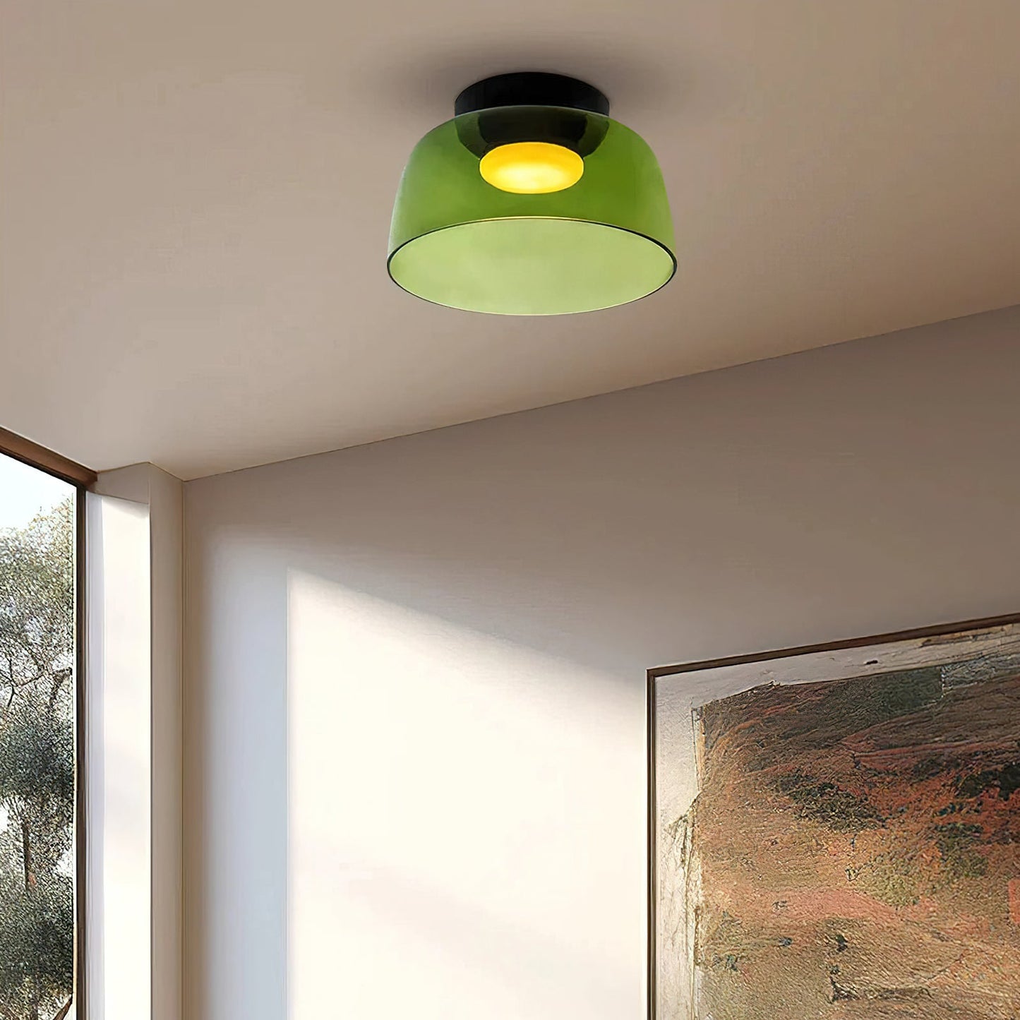 Levels Ceiling Light | Glass & Metal | Black, Smoke Grey, Green, Orange