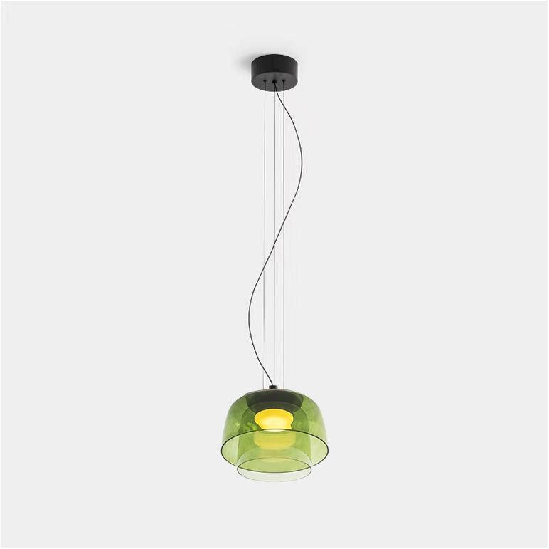 Levels Pendant Light | Metal & Glass | Black, Orange, Gray, Green Shades