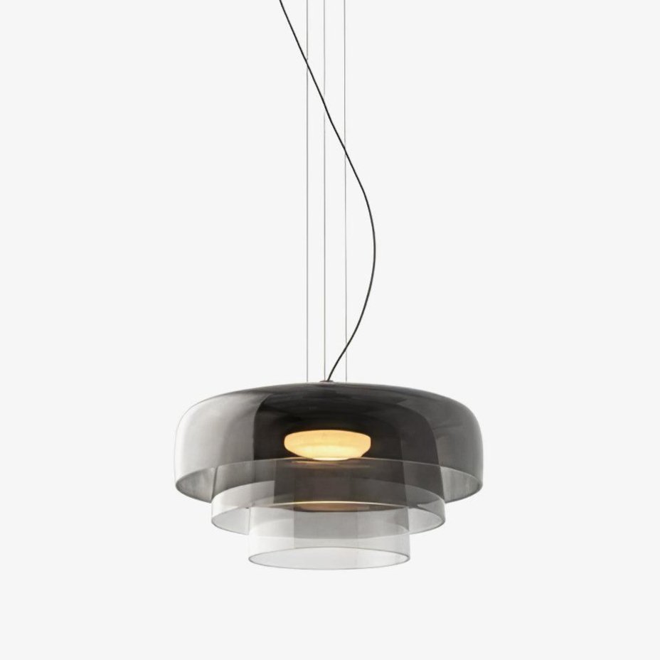 Levels Pendant Light | Metal & Glass | Black, Orange, Gray, Green Shades