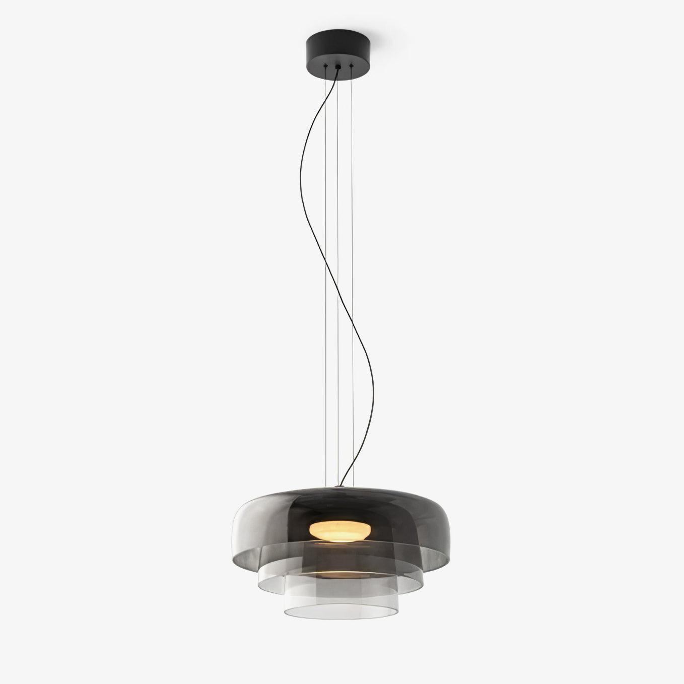Levels Pendant Light | Metal & Glass | Black, Orange, Gray, Green Shades
