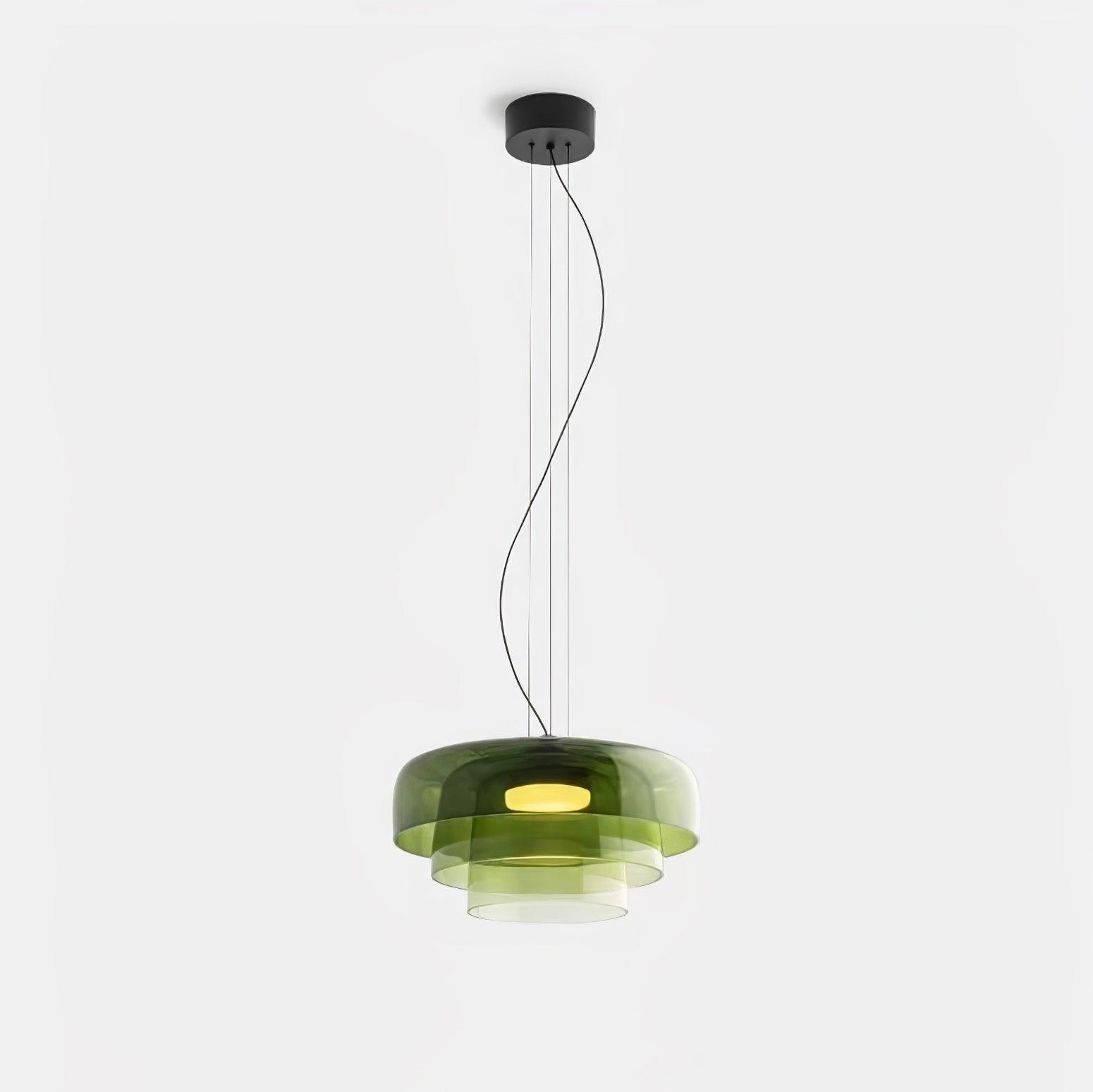 Levels Pendant Light | Metal & Glass | Black, Orange, Gray, Green Shades