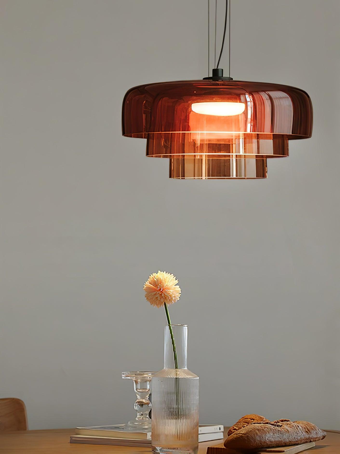 Levels Pendant Light | Metal & Glass | Black, Orange, Gray, Green Shades