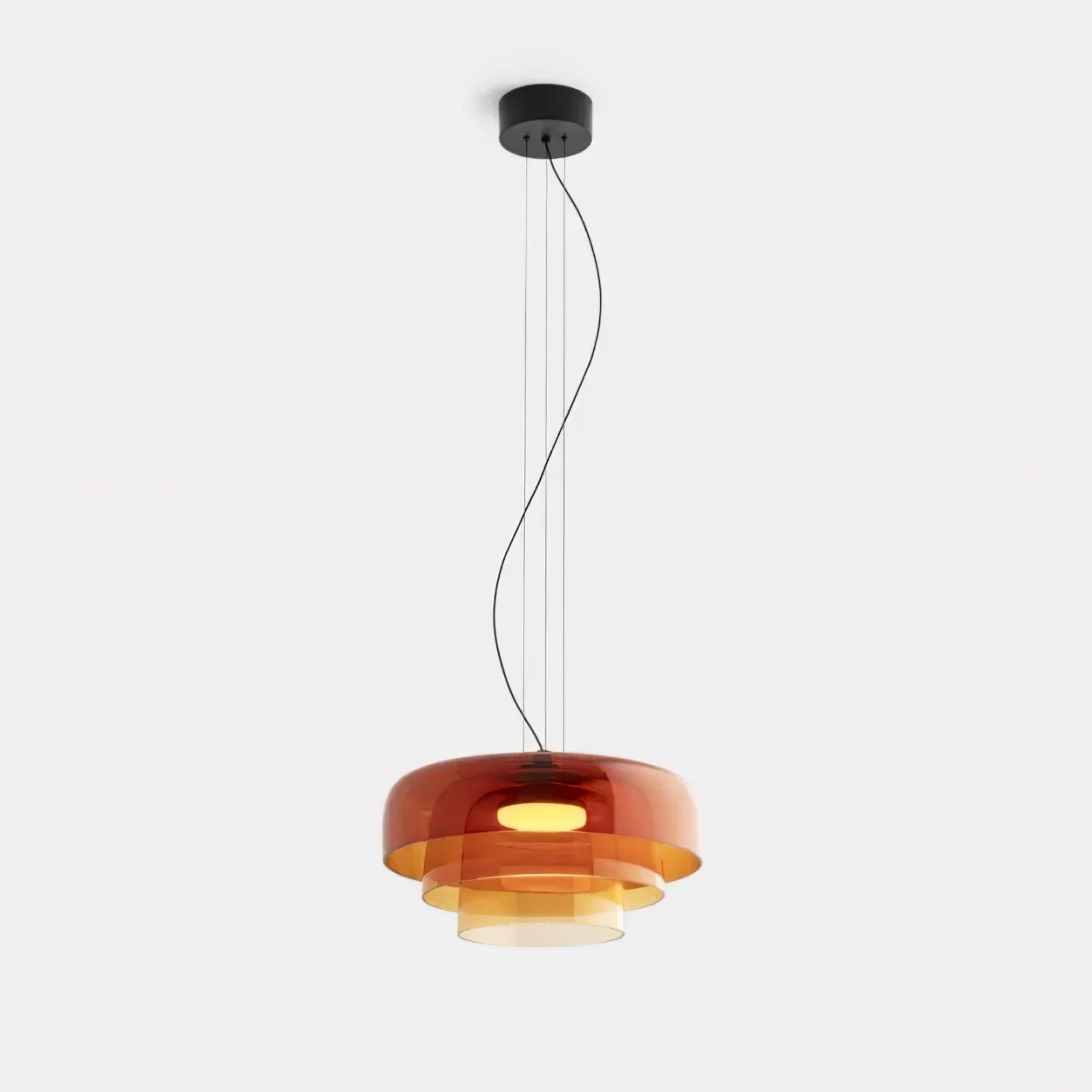 Levels Pendant Light | Metal & Glass | Black, Orange, Gray, Green Shades