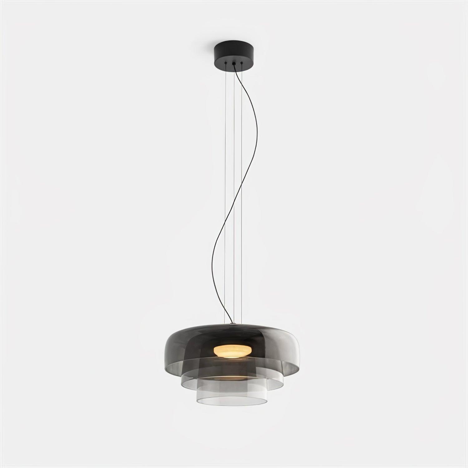 Levels Pendant Light | Metal & Glass | Black, Orange, Gray, Green Shades