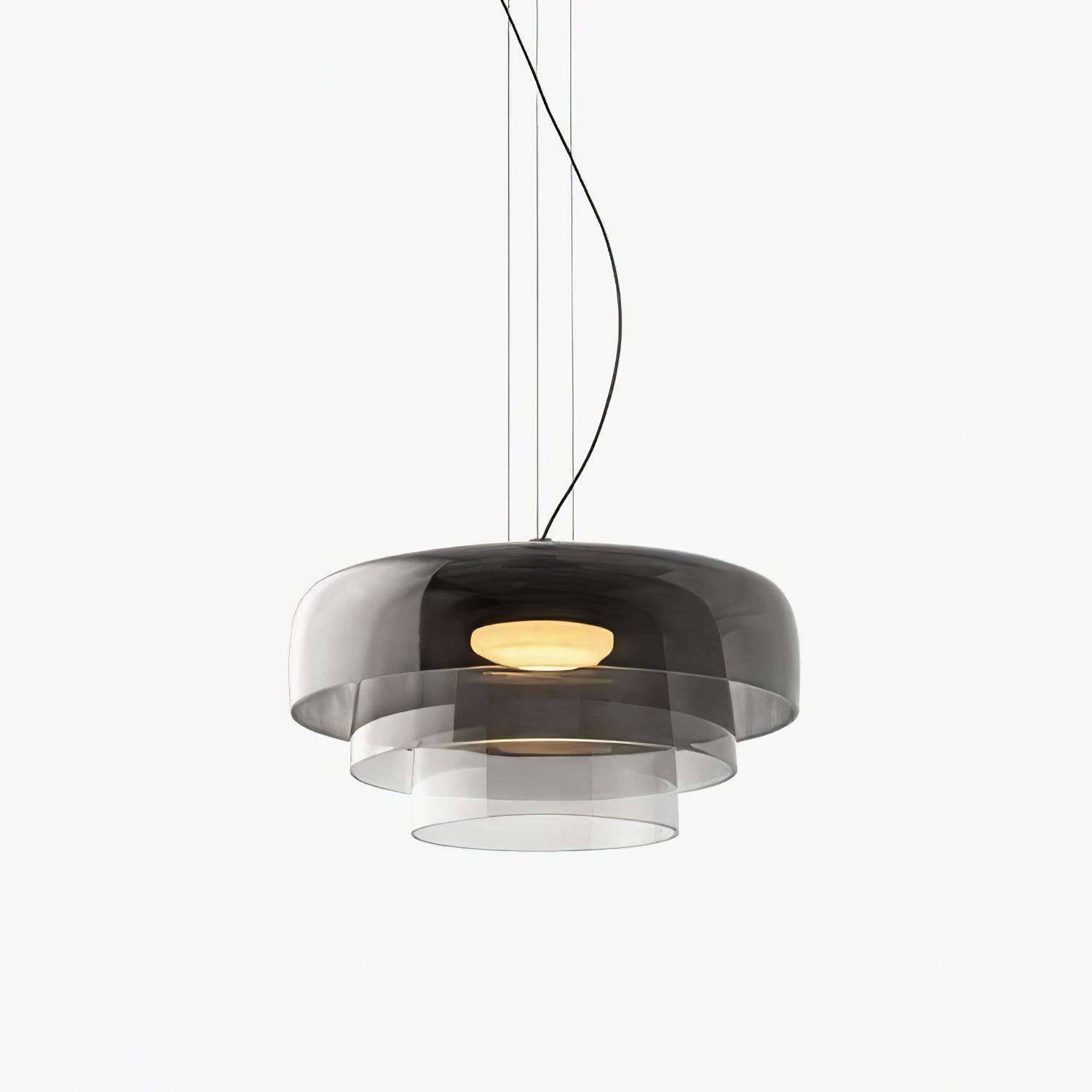 Levels Pendant Light | Metal & Glass | Black, Orange, Gray, Green Shades