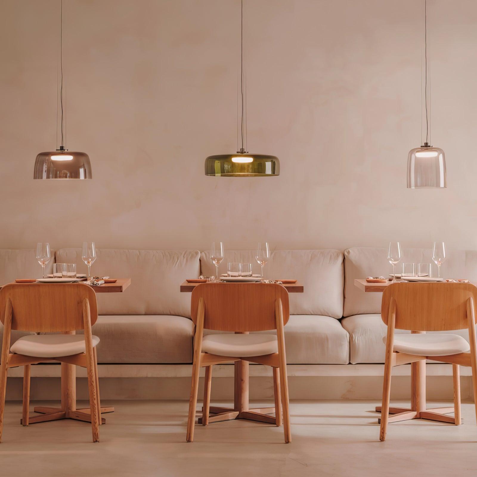 Levels Pendant Light | Metal & Glass | Black, Orange, Gray, Green Shades