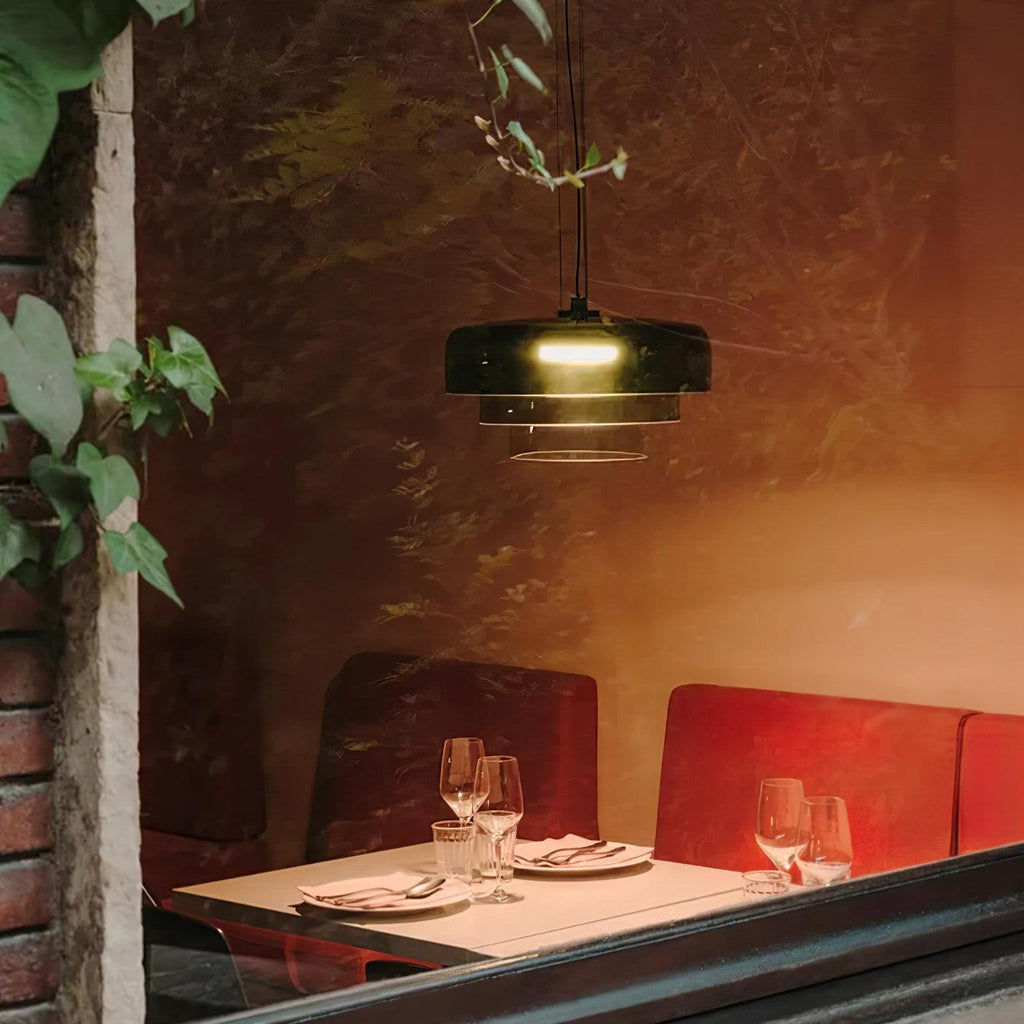Levels Pendant Light | Metal & Glass | Black, Orange, Gray, Green Shades