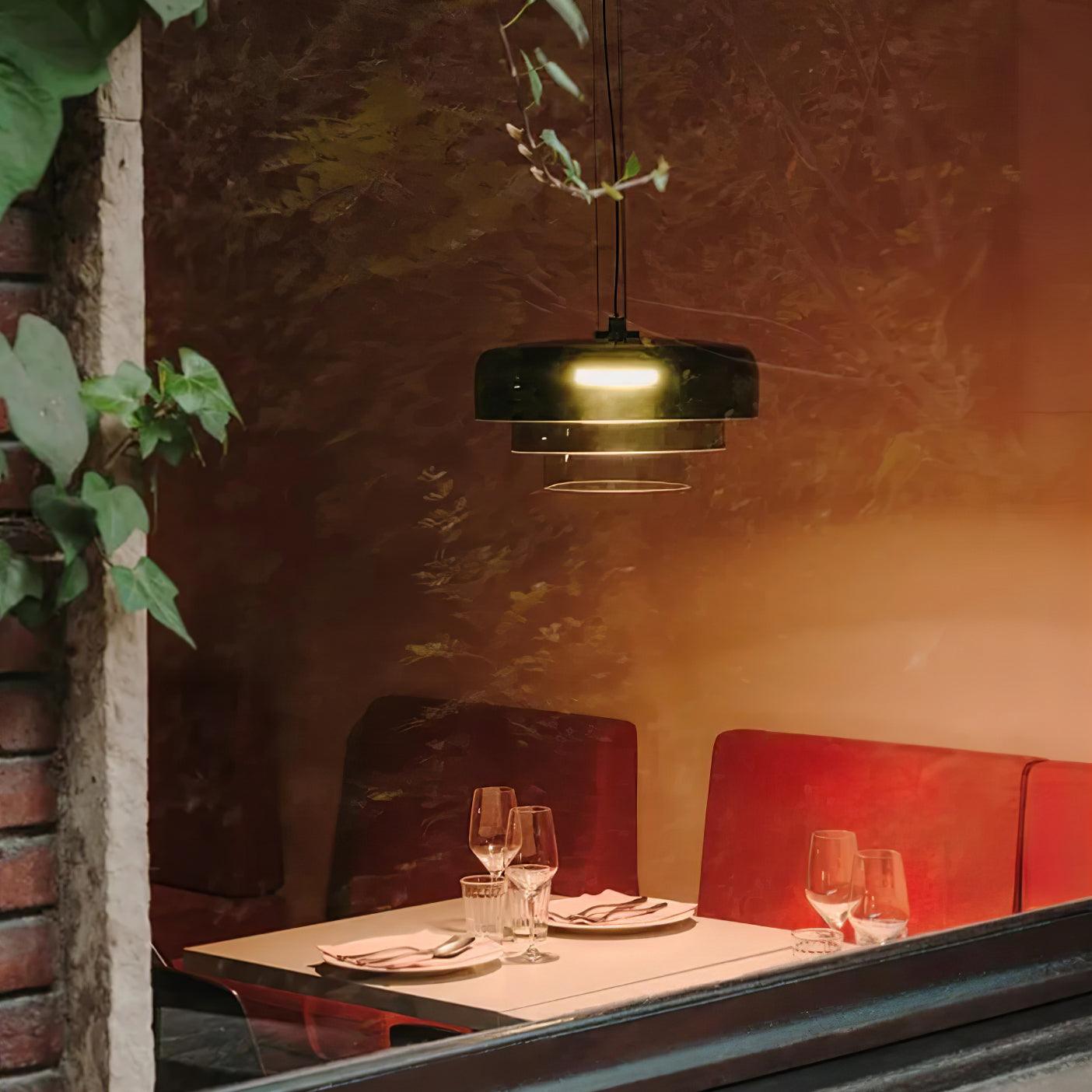 Levels Pendant Light | Metal & Glass | Black, Orange, Gray, Green Shades