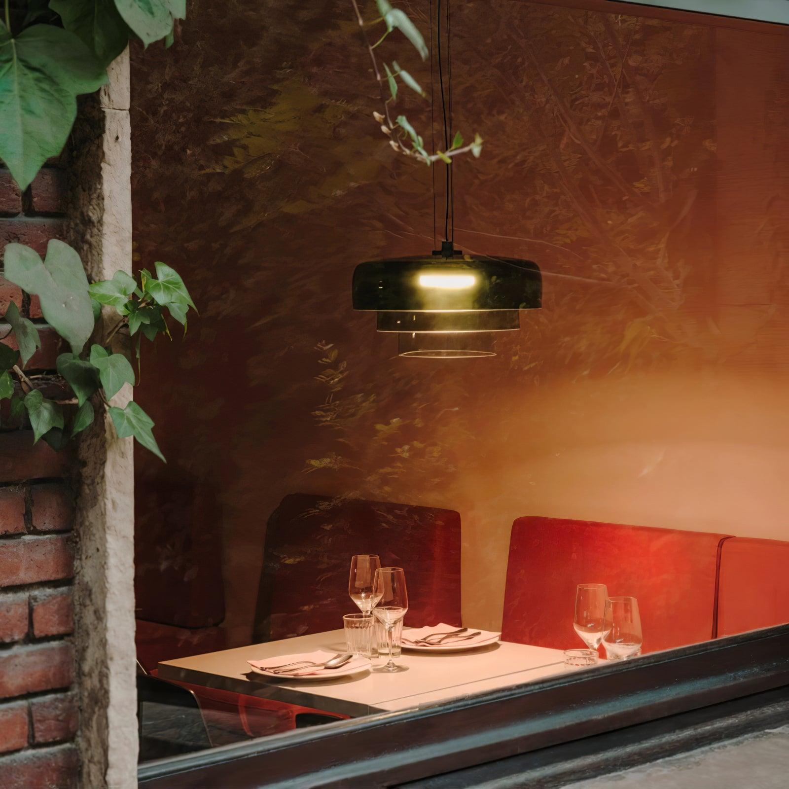 Levels Pendant Light | Metal & Glass | Black, Orange, Gray, Green Shades